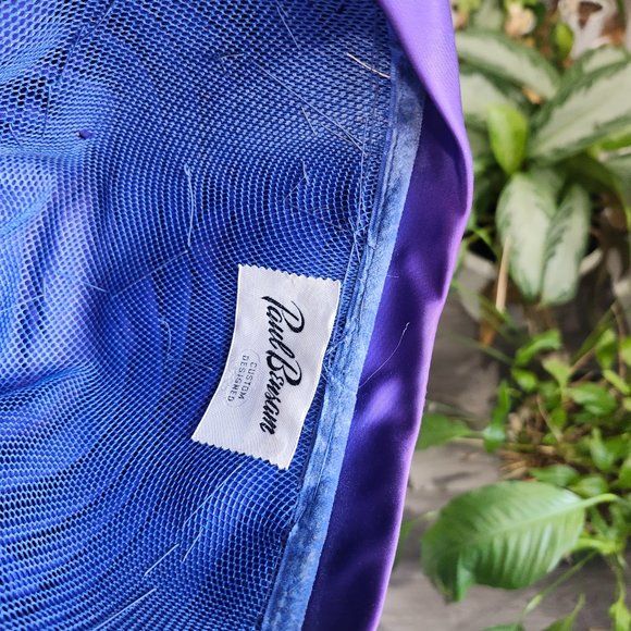 Vintage 1940's - 1950's Purple Satin Turban Hat by Paul Beusam Custom Designs - Picture 9 of 12